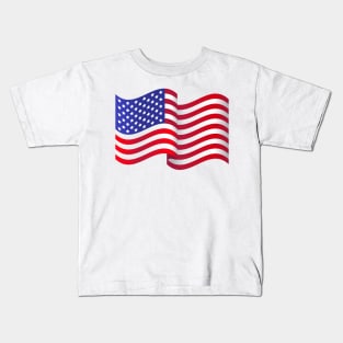 American Flag Waving Kids T-Shirt